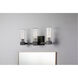 Navarre 3 Light 21 inch Black+Grey Bath Light Wall Light